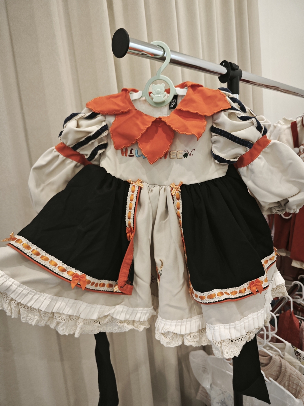 Kids Halloween Pumpkin Dress Costume with Orange Collar
